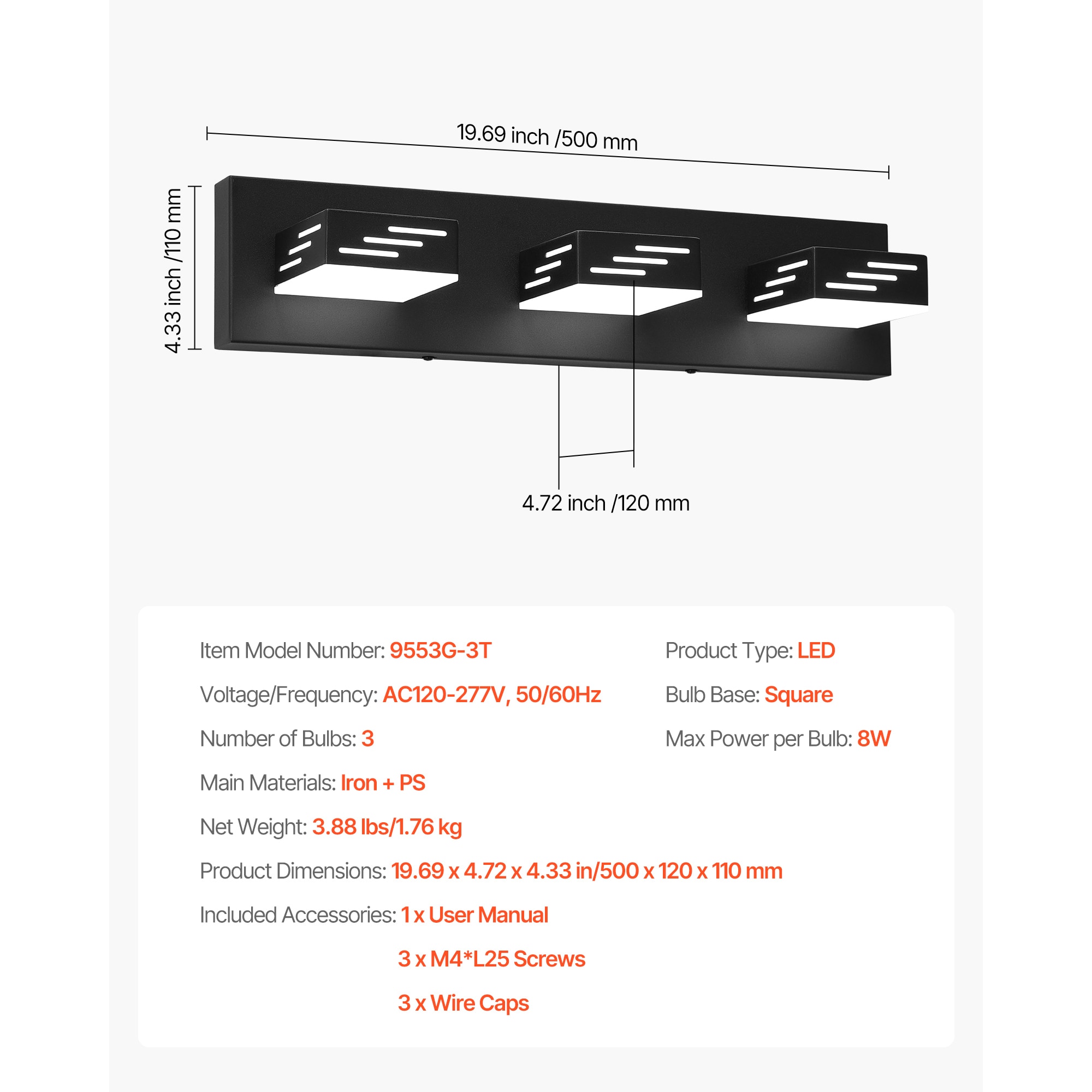 3-light Modern Led Bathroom Vanity Wall Light Fixture_voghion.com